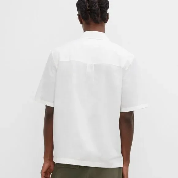 Club Monaco Men's Short Sleeve Utility Shirt Grey - Picture 3 of 8